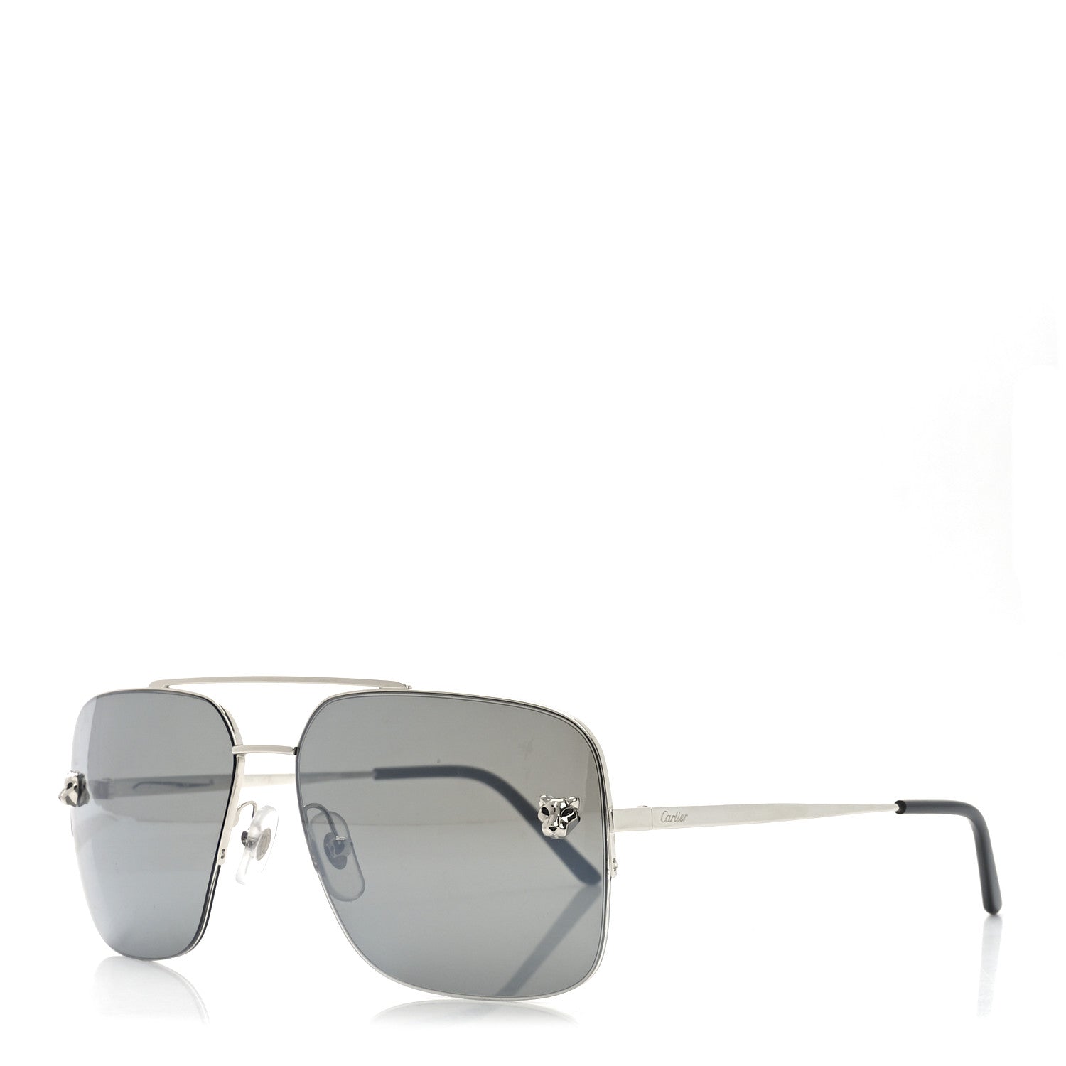 Cartier Panthere De Cartier Aviator Sunglasses CT0244S Silver 1 of 7