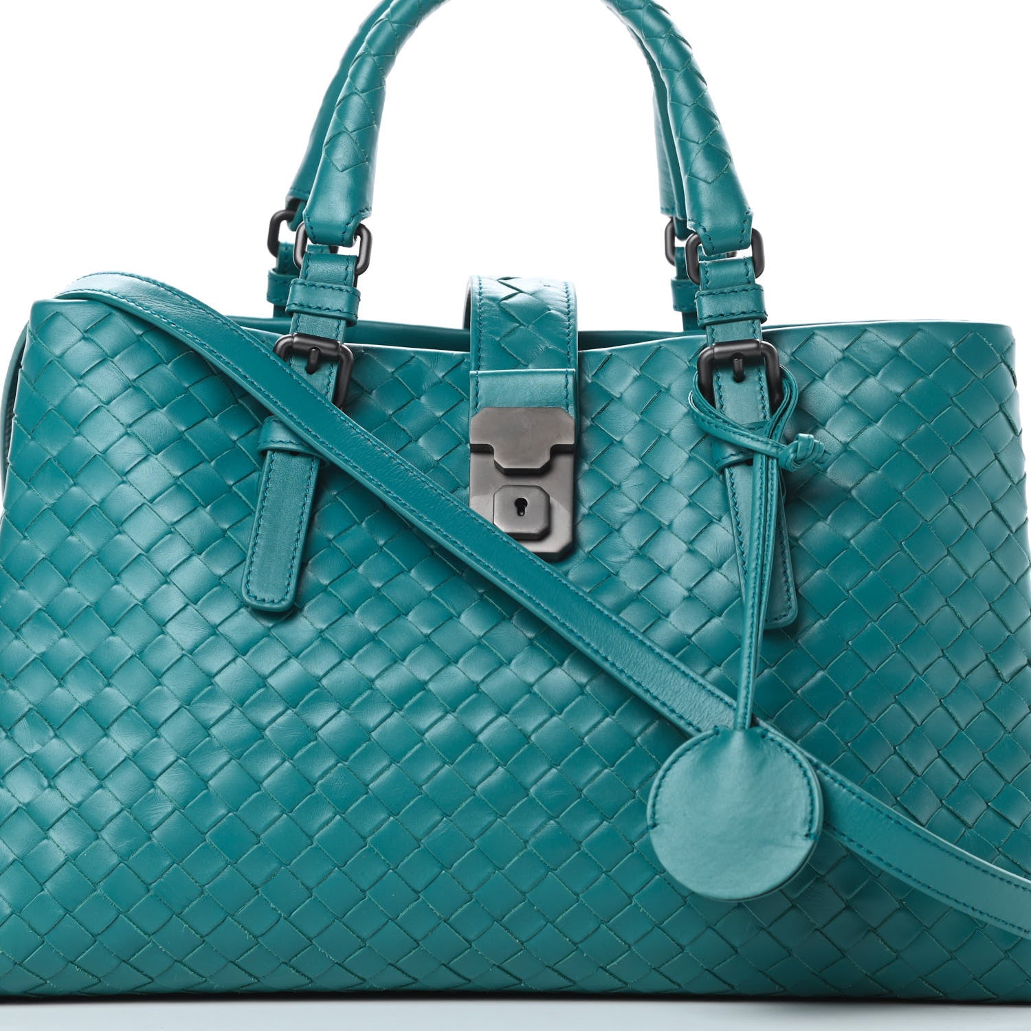 Bottega Veneta Light Calf Intrecciato Small Roma Teal 8 of 14