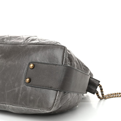Chanel Glazed Calfskin Stingray Bindi CC Accordion Tote Grey 10 of 10