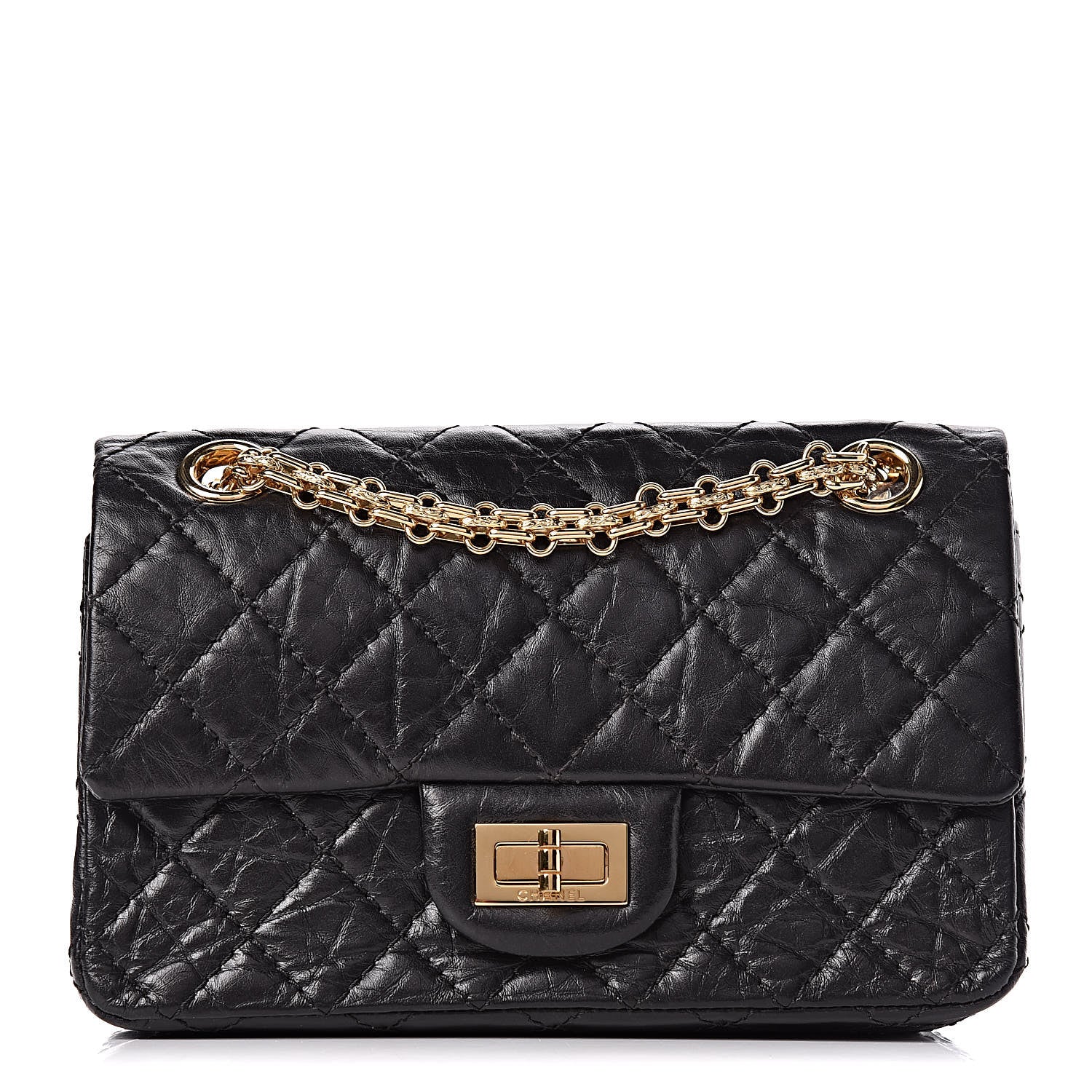 Chanel Aged Calfskin Quilted 2.55 Reissue Mini Flap Black 1 of 14