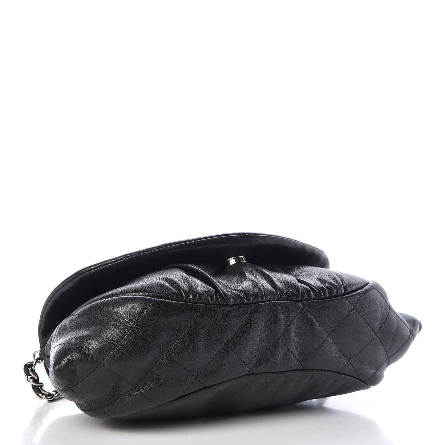 Lambskin Half Moon Wallet On Chain WOC Black