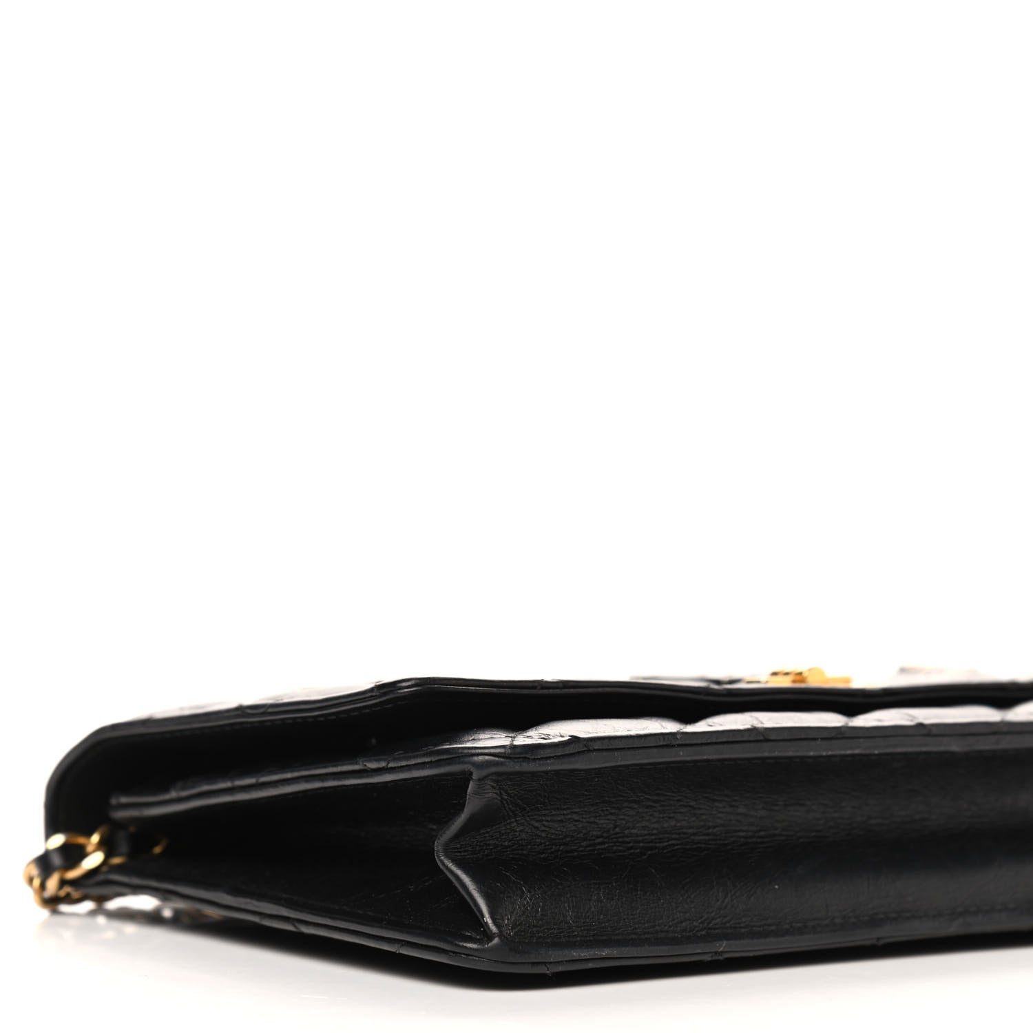 Chanel Aged Calfskin Quilted Lucky Charms Casino 2.55 Reissue Wallet On Chain WOC Black 10 of 11