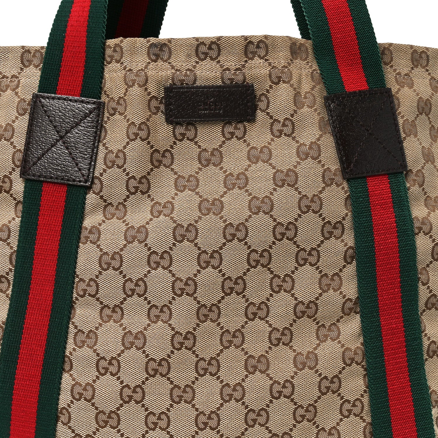 Gucci GG Monogram Medium Web Handle Vertical Tote Dark Brown 8 of 10