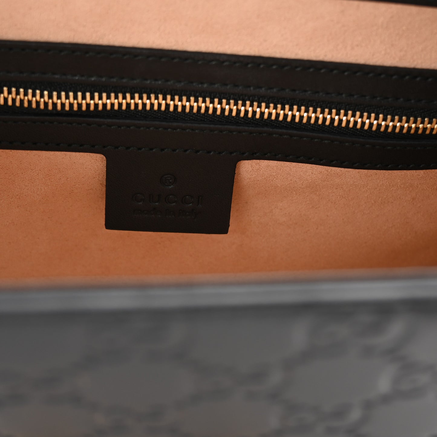 Guccissima Signature Small Padlock Top Handle Bag Black Black