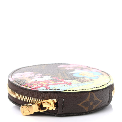 Louis Vuitton Monogram 2021 Christmas Animation Japanese Garden Round Coin Purse Wisteria Pink 4 of 6