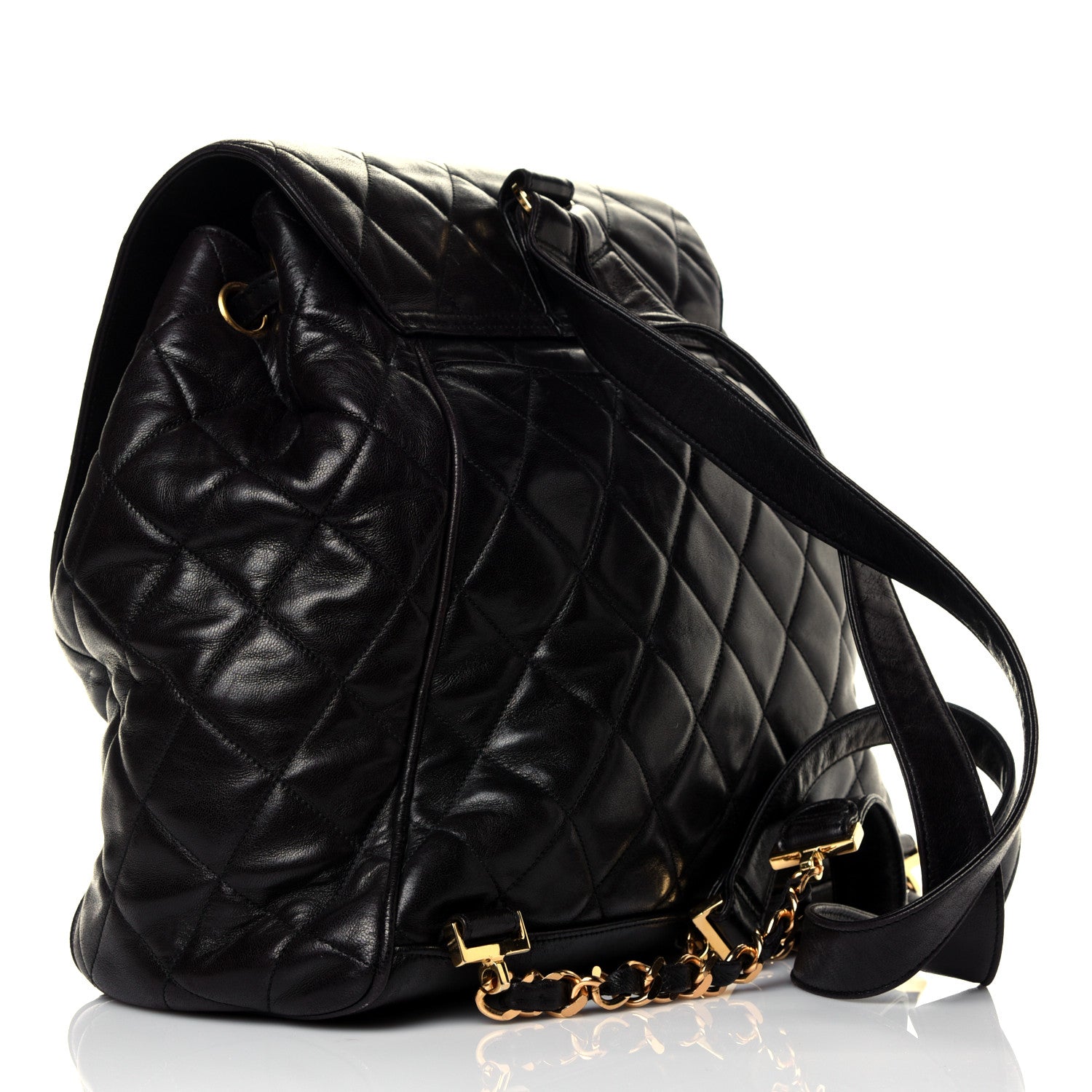 Chanel Lambskin Quilted Backpack Black 2 of 10