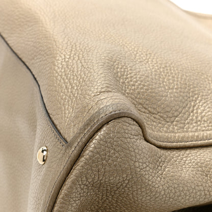 Gucci Metallic Pebbled Calfskin Large Soho Shoulder Bag Golden Beige 13 of 13