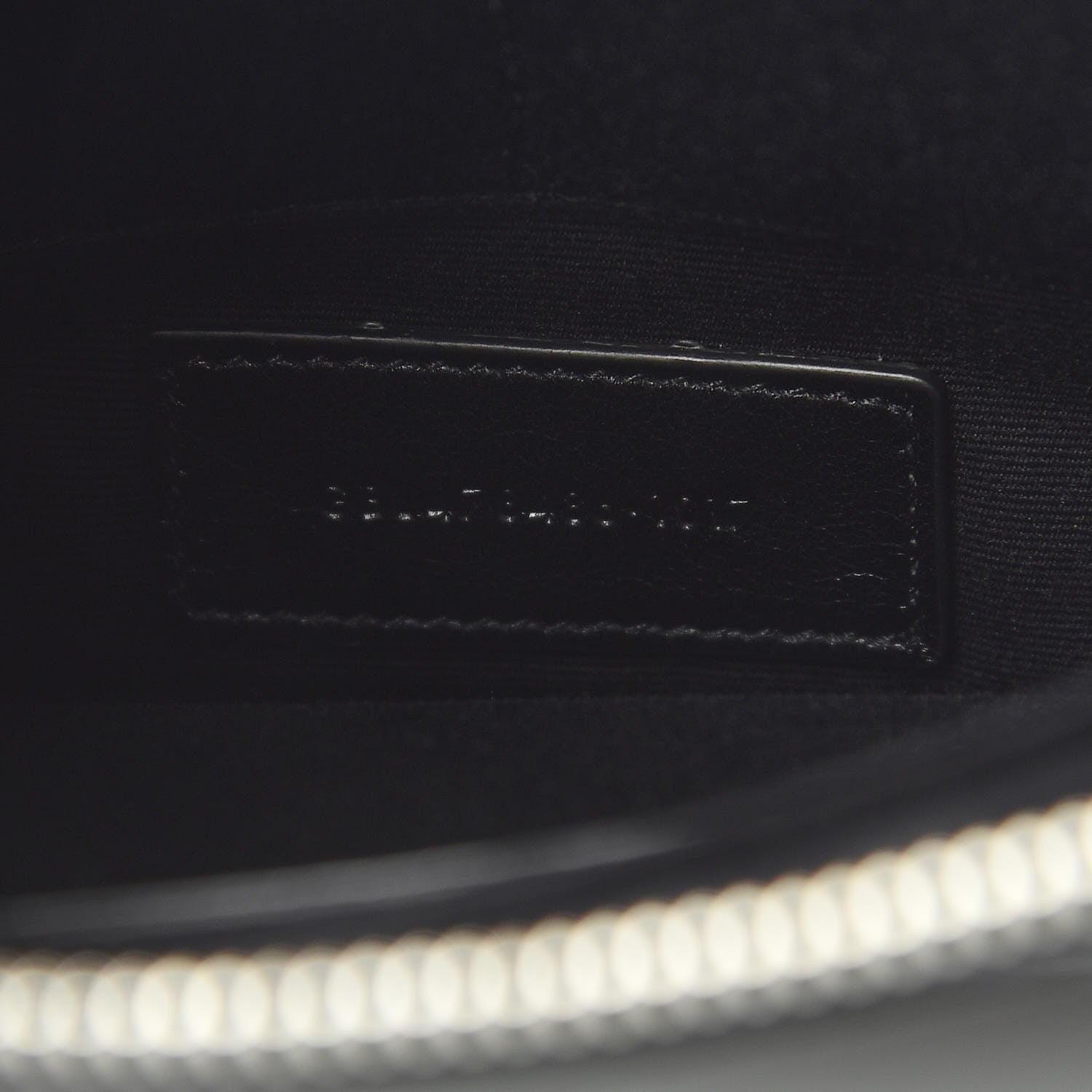 Saint Laurent Calfskin Crocodile Embossed ID Mini Tablet Holder Black 7 of 9