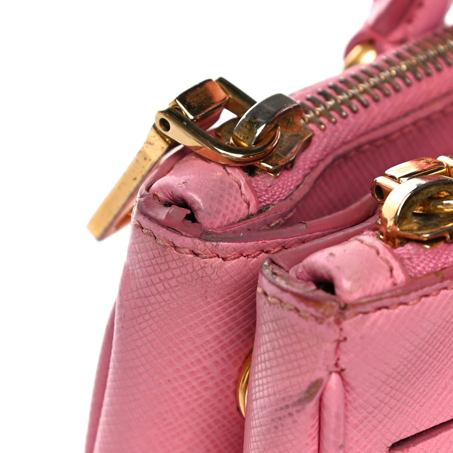 Saffiano Lux Mini Galleria Double Zip Tote Begonia