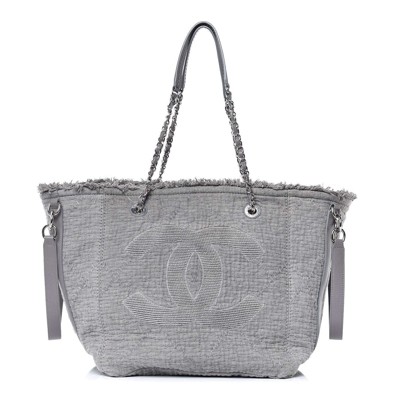 Chanel Canvas Small Double Face Shopping Tote Grey 1 of 9