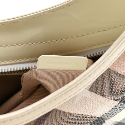 Burberry Patent Supernova Check Stars Small Hernville Hobo White 8 of 19