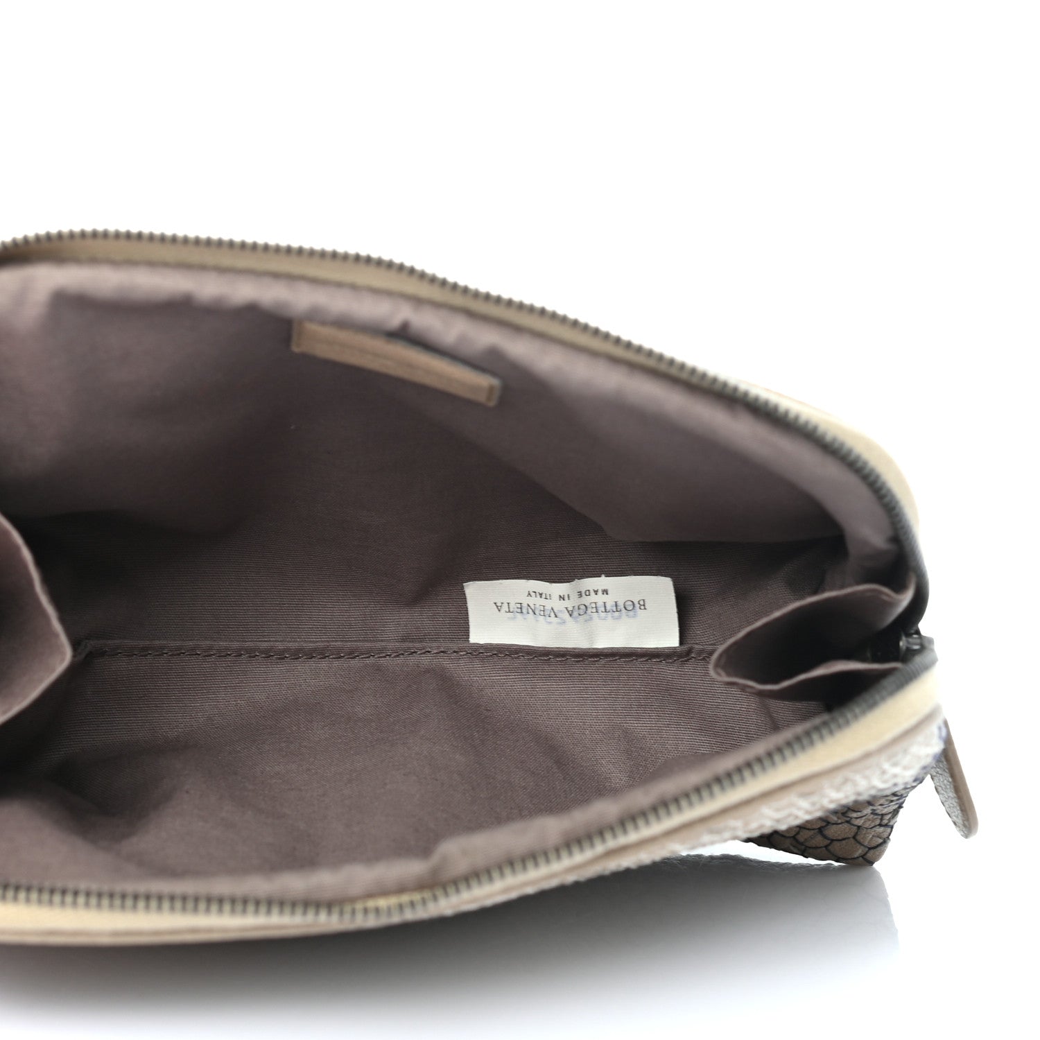 Bottega Veneta Nappa Intrecciato Camo Embroidered Cosmetic Pouch Taupe 5 of 8