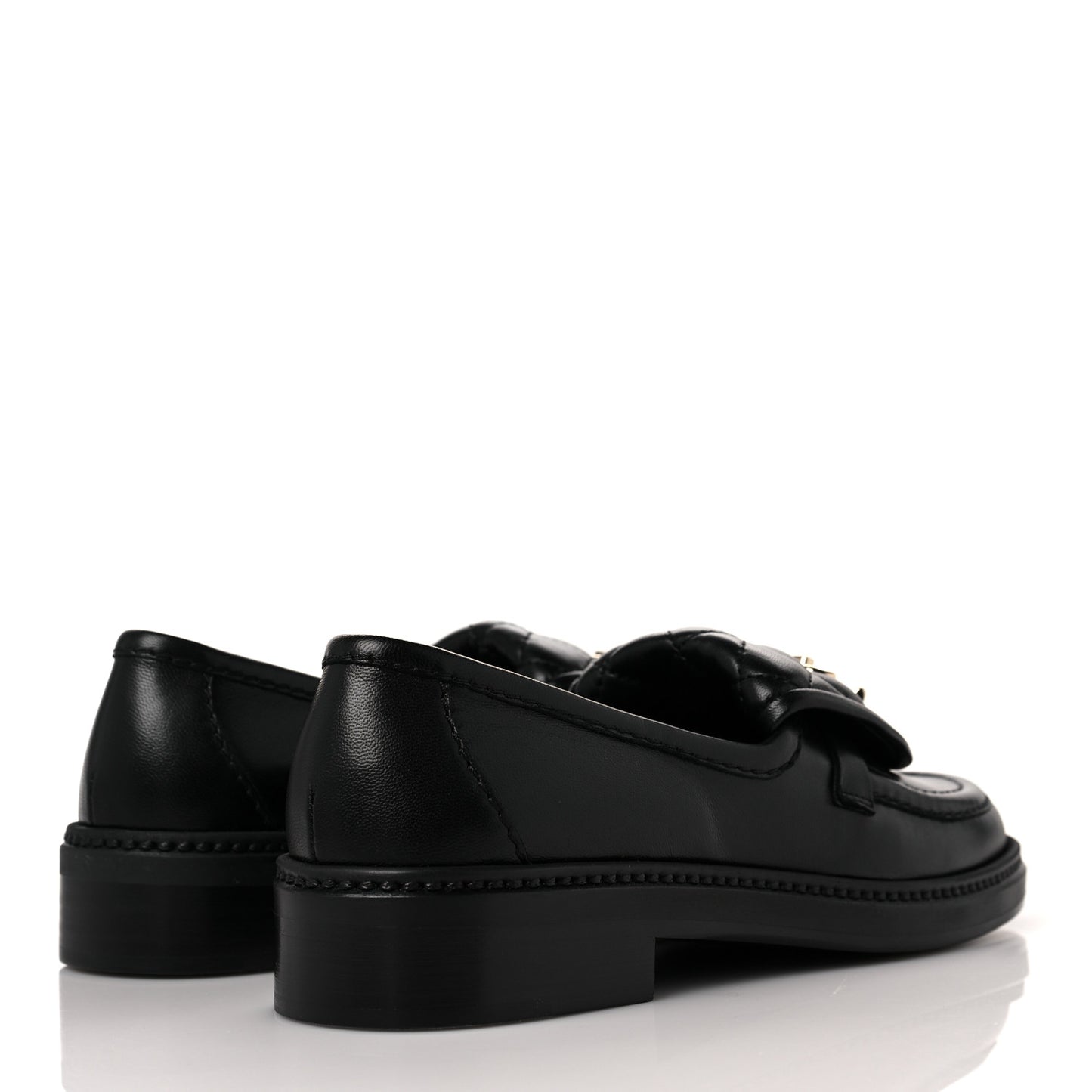 Lambskin Quilted CC Turnlock Loafers 35 Black