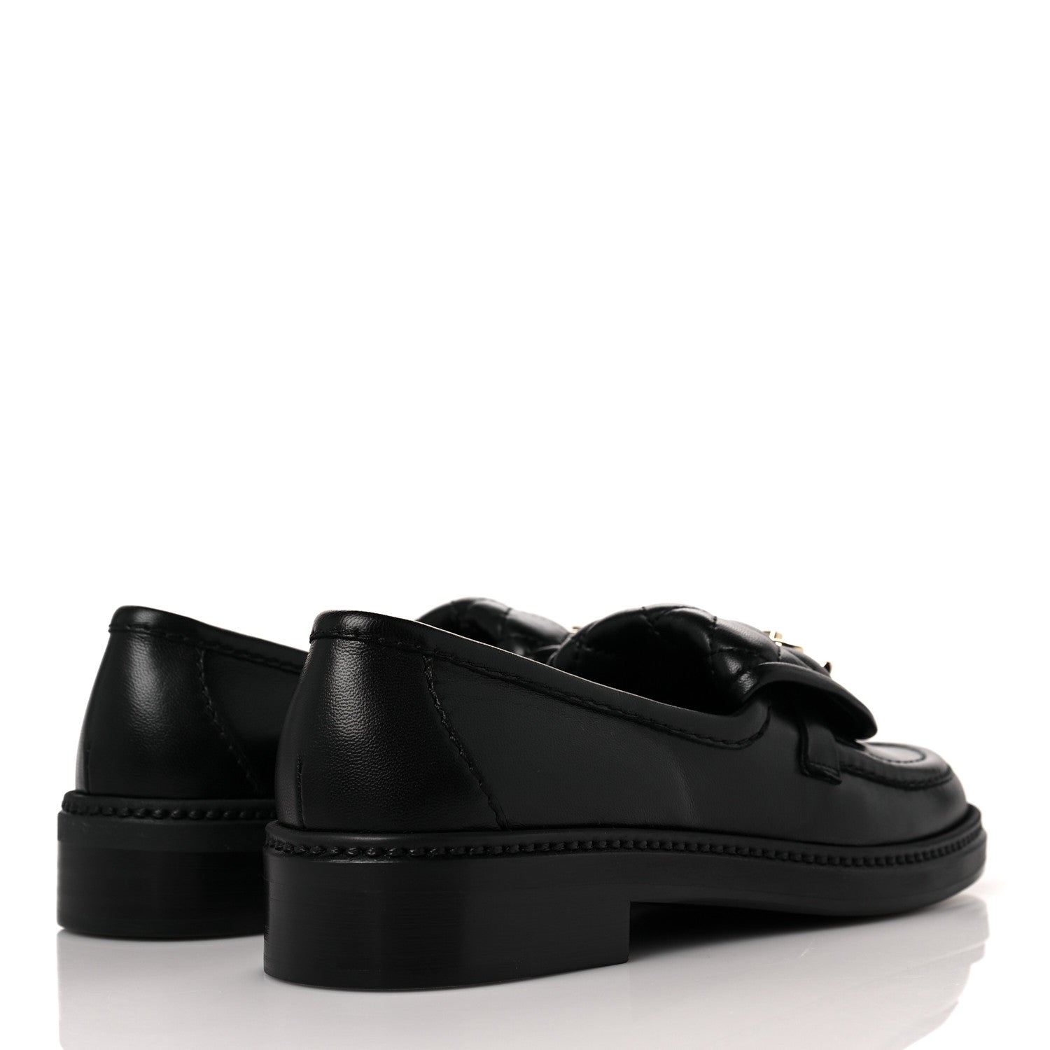 Chanel Lambskin Quilted CC Turnlock Loafers 35 Black 4 of 9