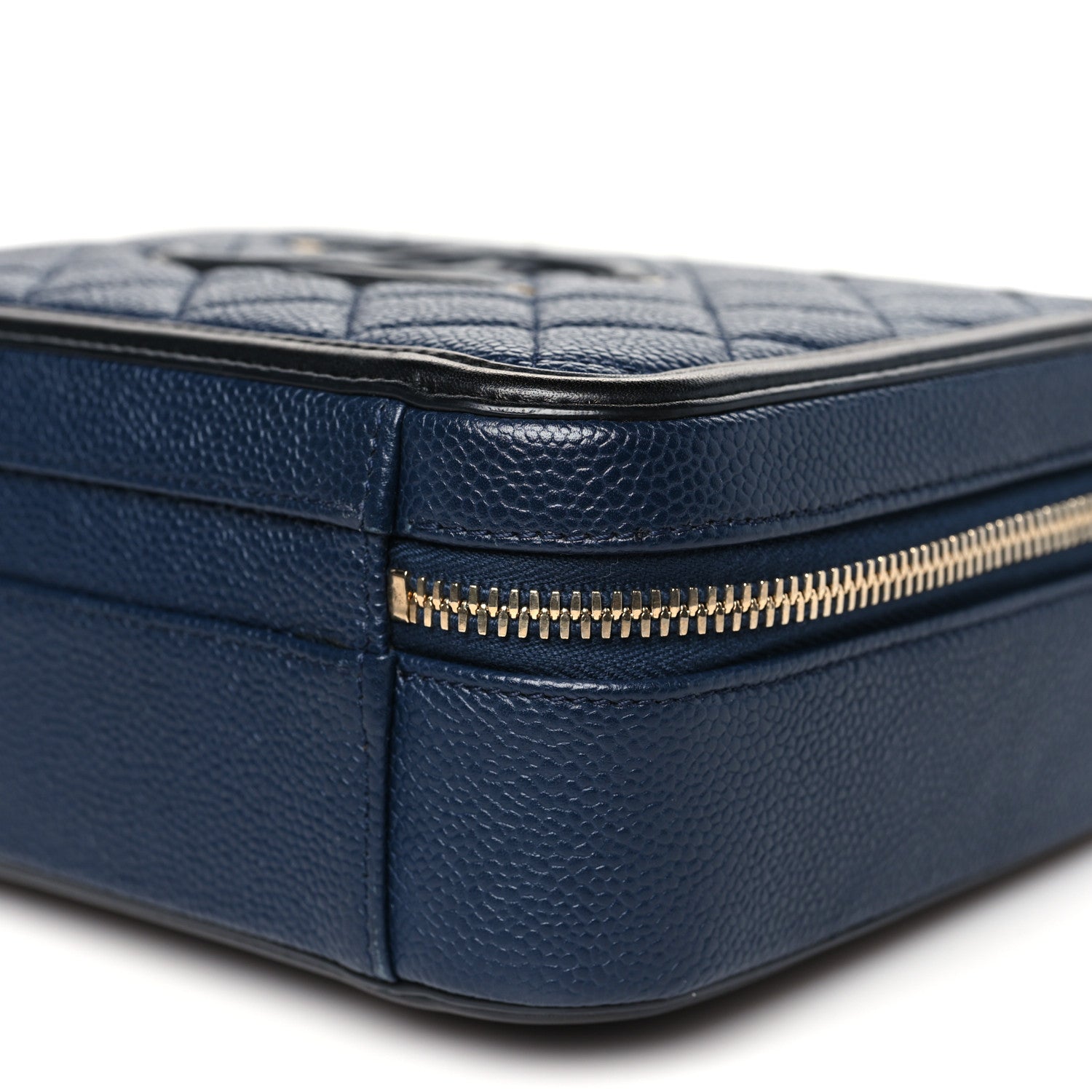 Chanel Caviar Quilted Medium CC Filigree Vanity Case Navy Black 10 of 10