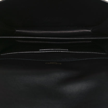Saint Laurent Suede Smooth Calfskin Monogram Medium Solferino Soft Satchel Black 5 of 12