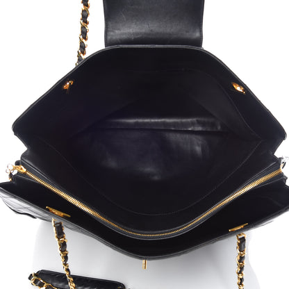 Chanel Calfskin Stitched XL Weekender Black 7 of 15