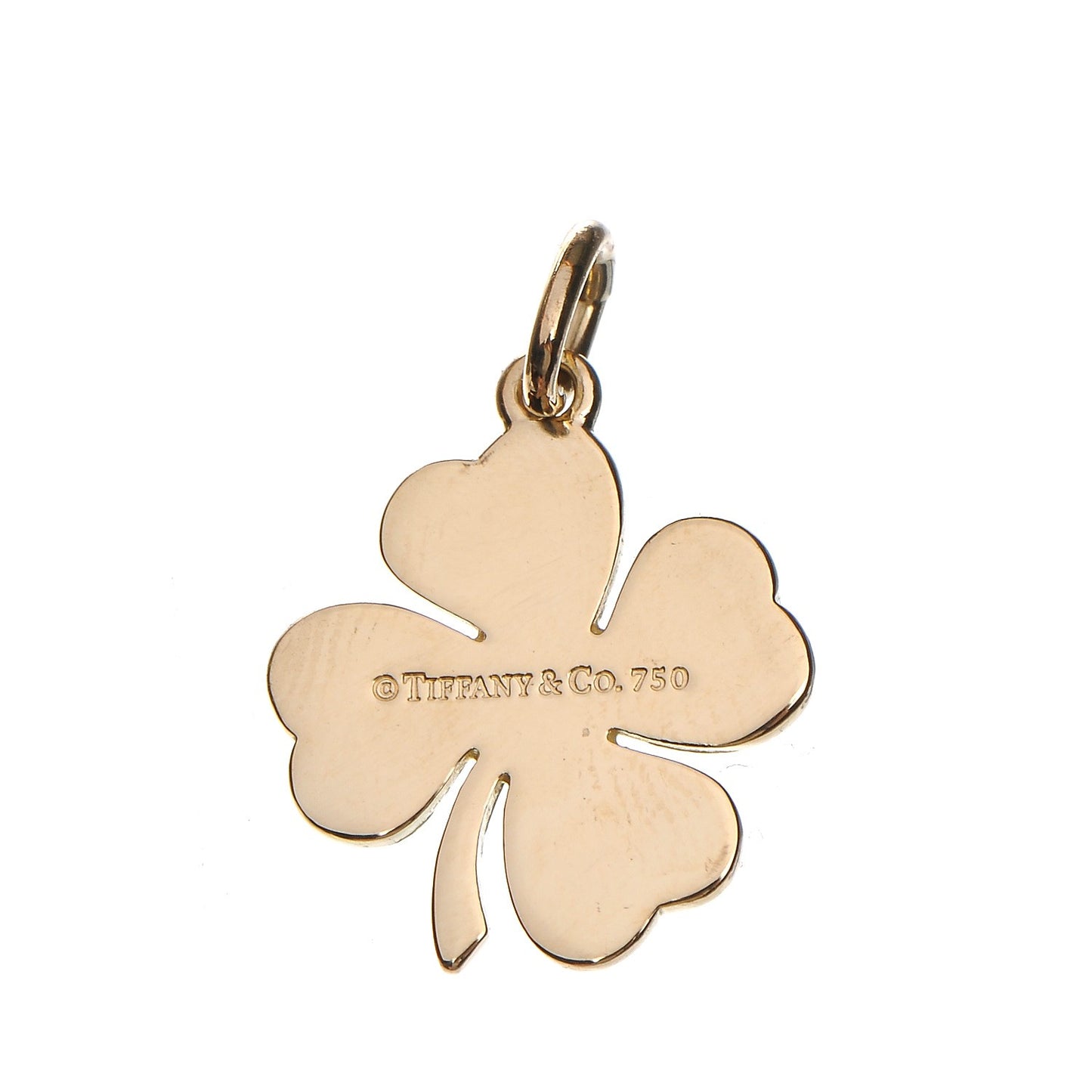 18K Yellow Gold Four Leaf Clover Charm