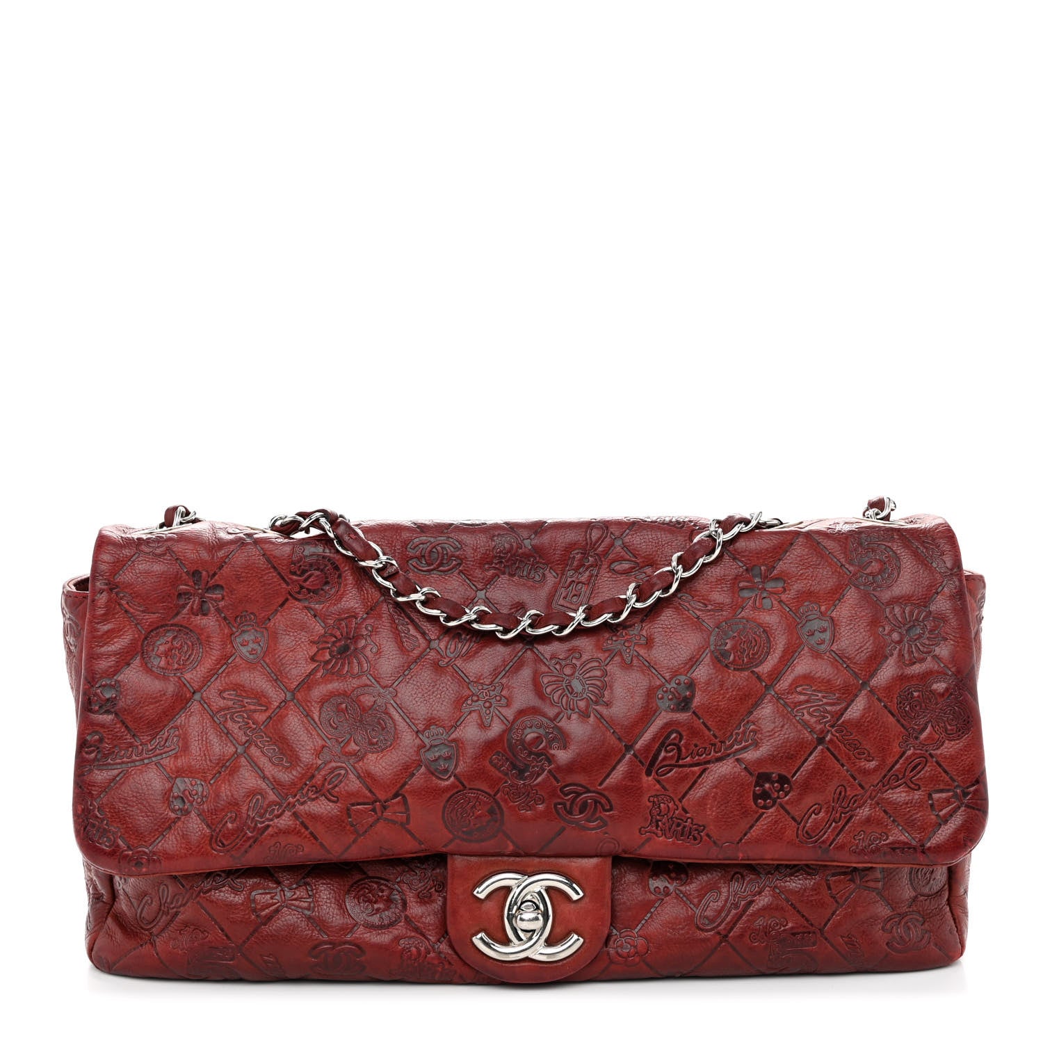 Chanel Calfskin Embossed Large Lucky Symbols Flap Rouge 1 of 13