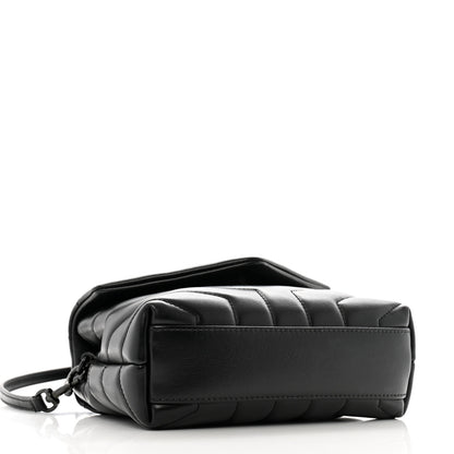Saint Laurent Calfskin Y Quilted Monogram Monochrome Toy Loulou Crossbody Bag Black 4 of 15
