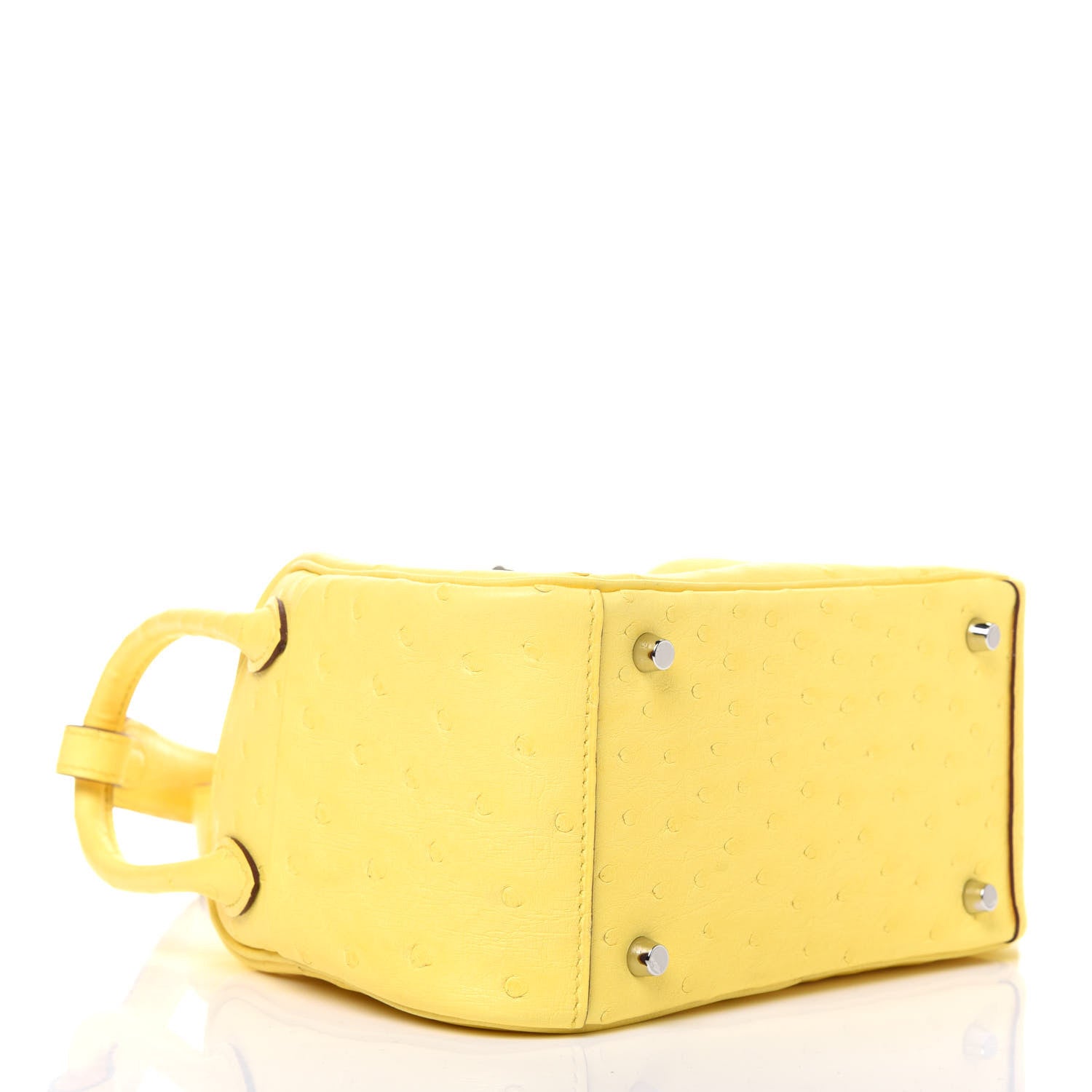 Hermes Ostrich Mini Lindy 20 Jaune Citron 4 of 12