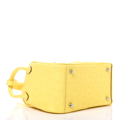 Hermes Ostrich Mini Lindy 20 Jaune Citron 4 of 12