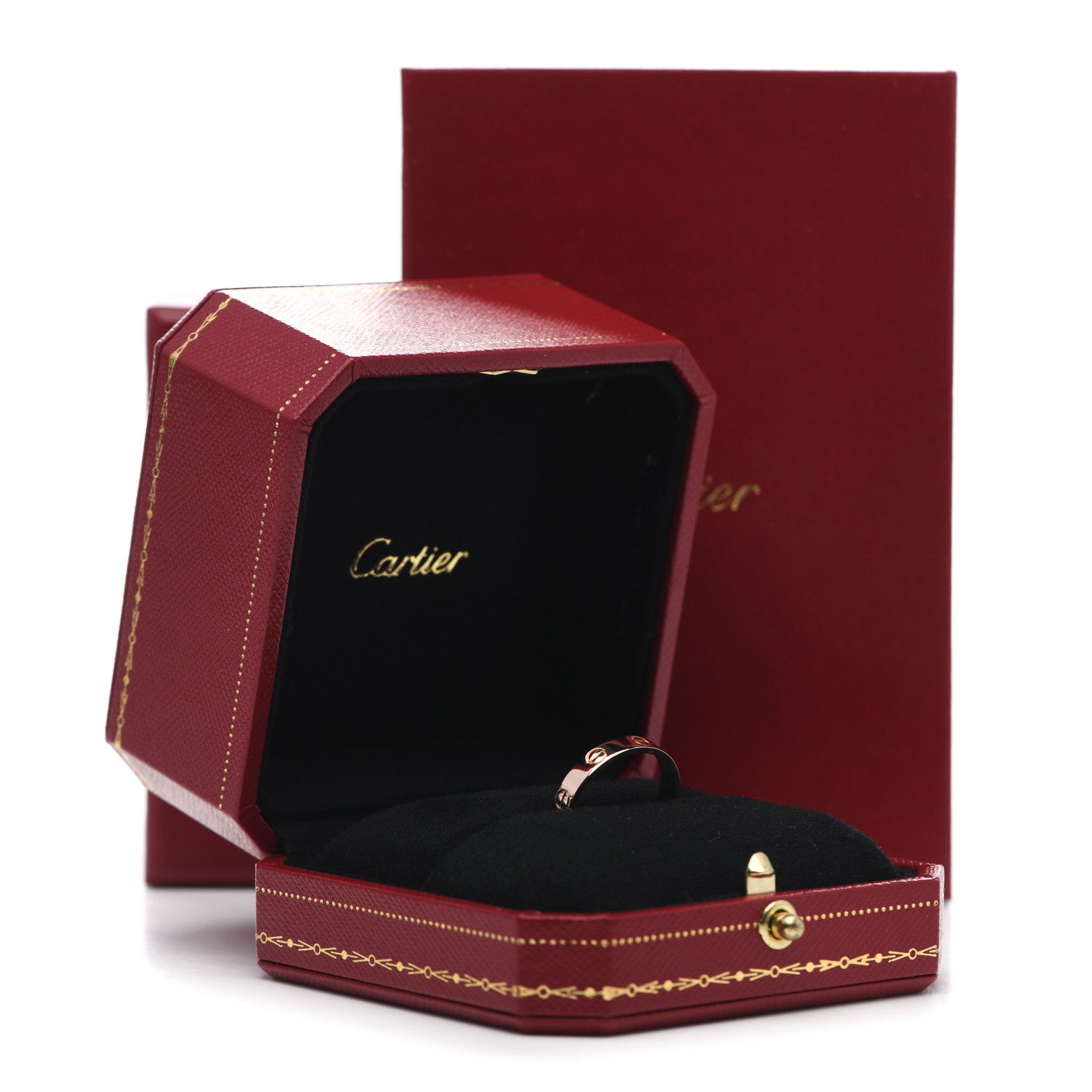 Cartier 18K Pink Gold 3.5mm LOVE Wedding Band Ring 55 7.25 5 of 5