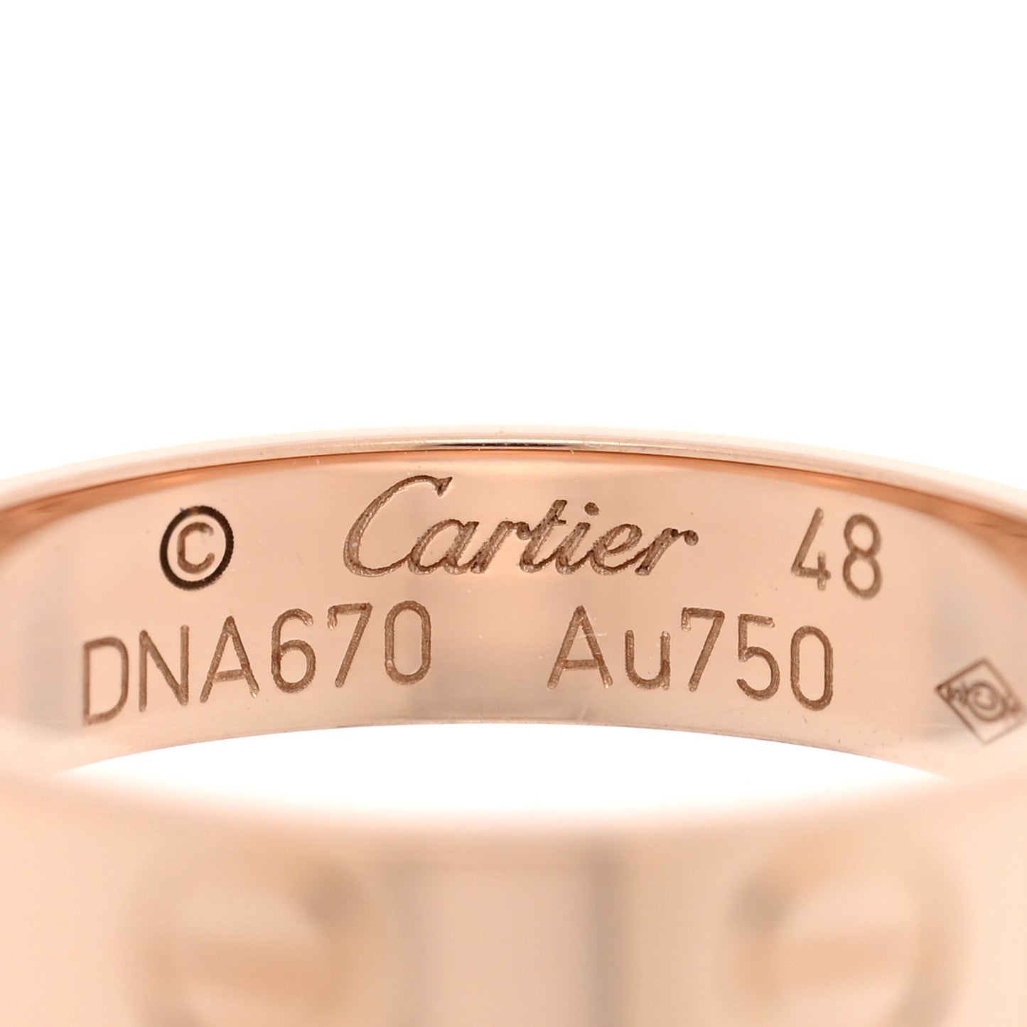 18K Pink Gold 3.5mm LOVE Wedding Band Ring 48 4.5