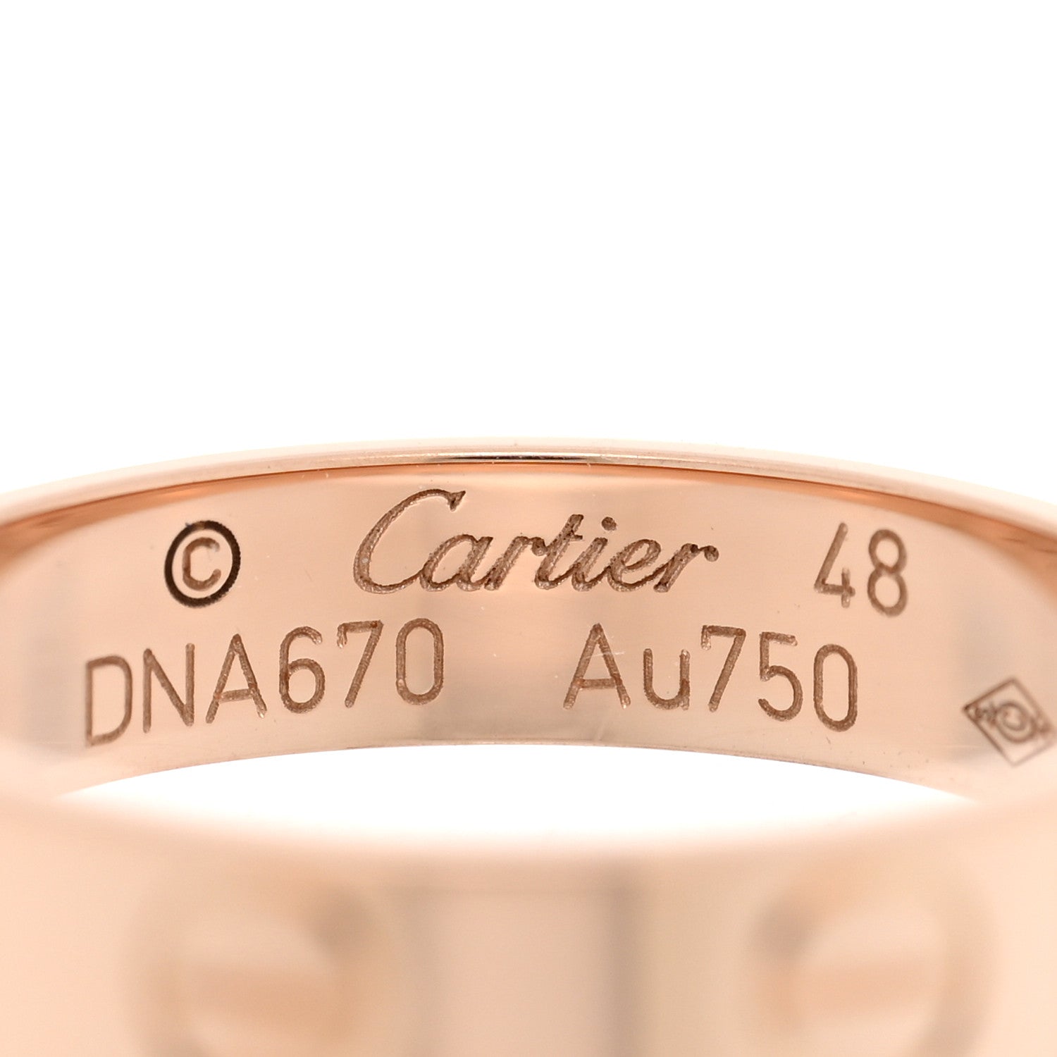 Cartier 18K Pink Gold 3.5mm LOVE Wedding Band Ring 48 4.5 4 of 4