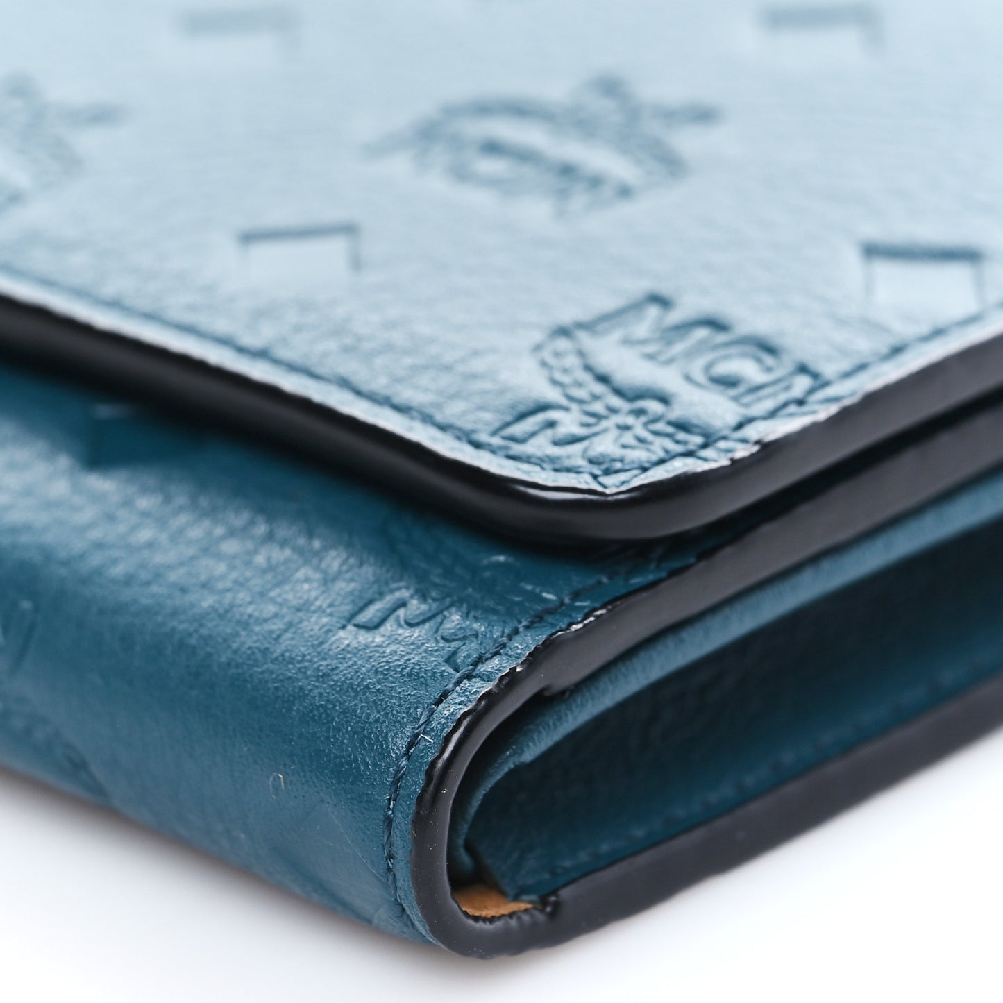 Calfskin Ottomar Wallet On Chain Teal