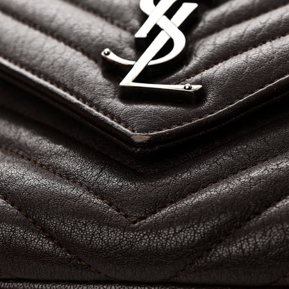 Saint Laurent Sheepskin Matelasse Chevron Monogram Medium College Bag Black Tulip 13 of 13