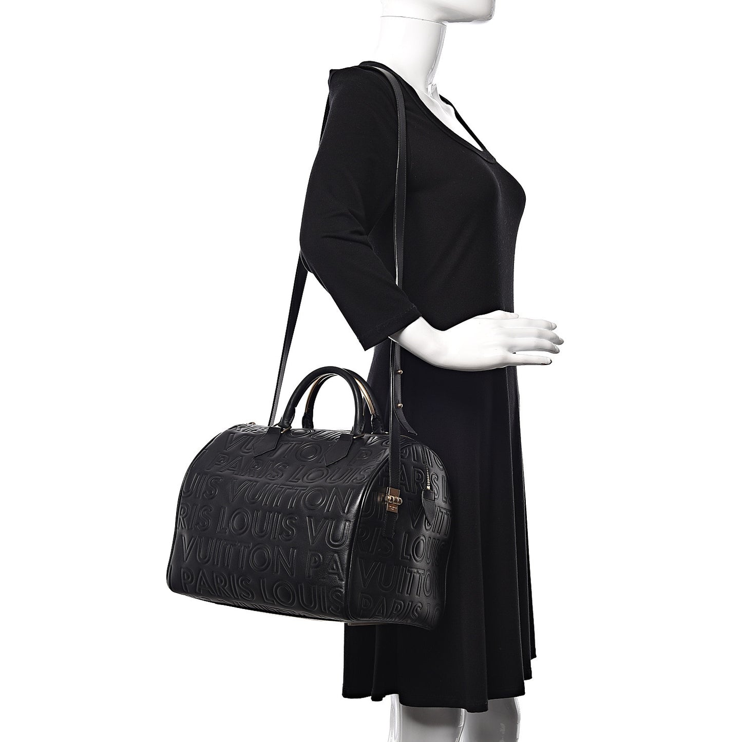 Calfskin Embossed Speedy Cube 30 Black