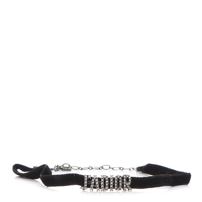 Christian Dior Velvet Crystal J’Adior Choker Necklace Black 1 of 5