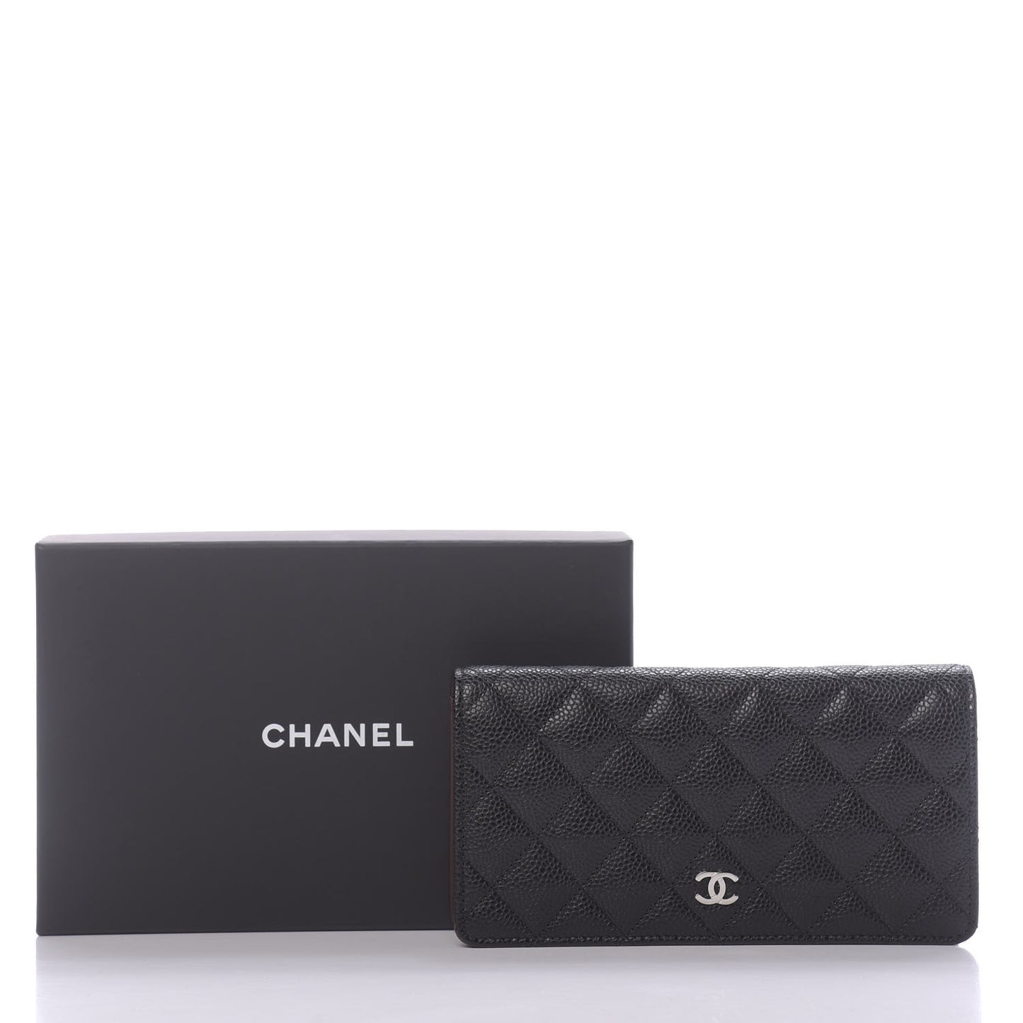 Caviar Quilted Yen Wallet Black