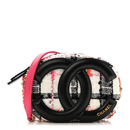 Chanel Tweed Lambskin Quilted Coco Midnight Camera Case White Black Multicolor 1 of 12