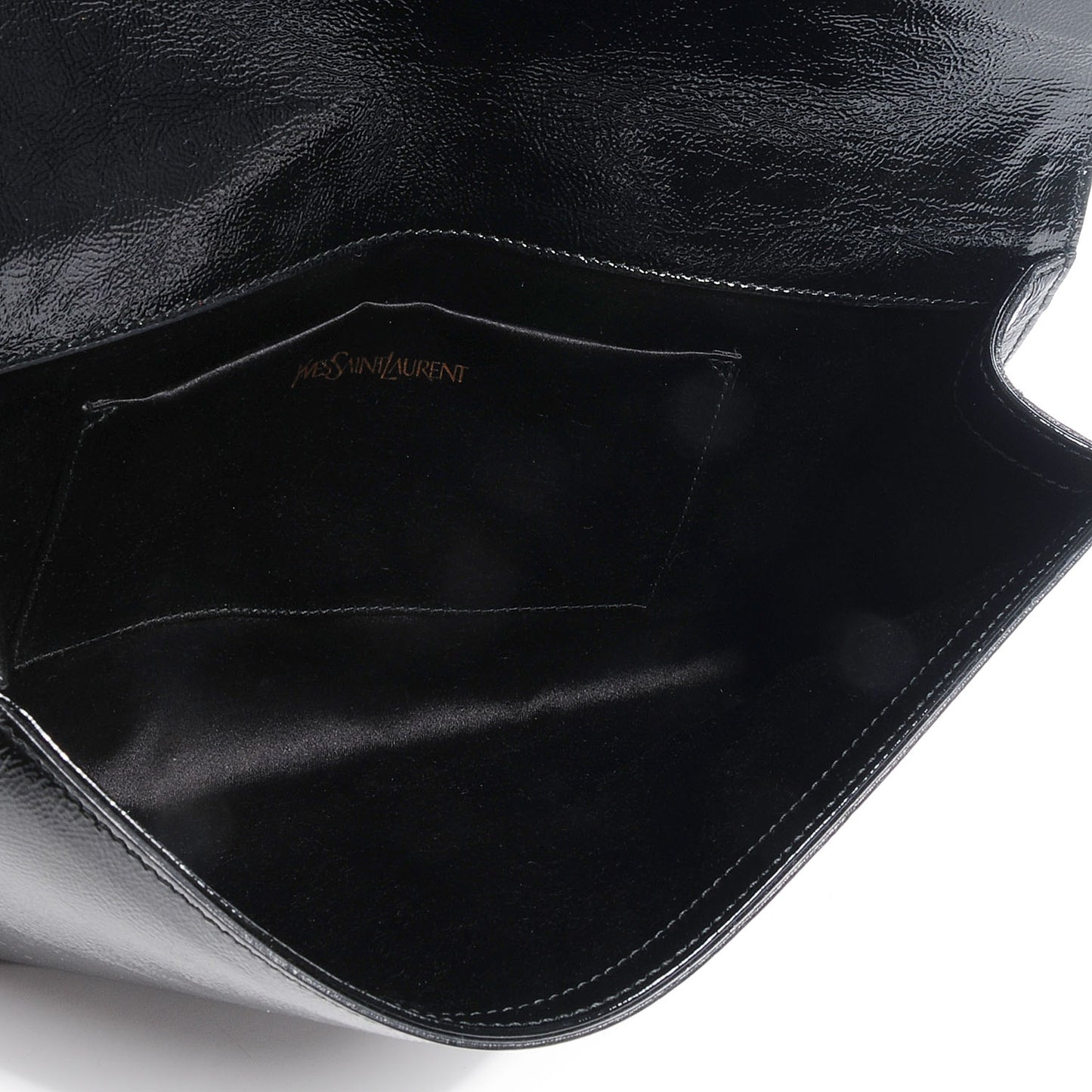 Textured Patent Monogram Large Belle De Jour Clutch Black