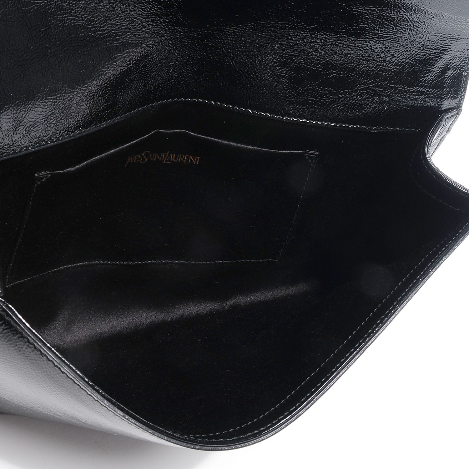 Saint Laurent Textured Patent Monogram Large Belle De Jour Clutch Black 5 of 8