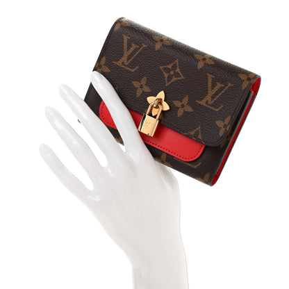 Louis Vuitton Monogram Flower Lock Compact Wallet Coquelicot 2 of 7