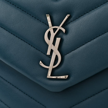 Saint Laurent SAINT LAURENT Calfskin Y Quilted Monogram Small Loulou Chain Satchel Green 12 of 14