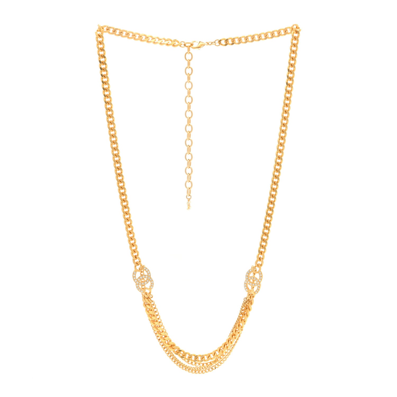 Chanel Crystal CC Multi Strand Chain Belt 75/30 Gold 2 of 3