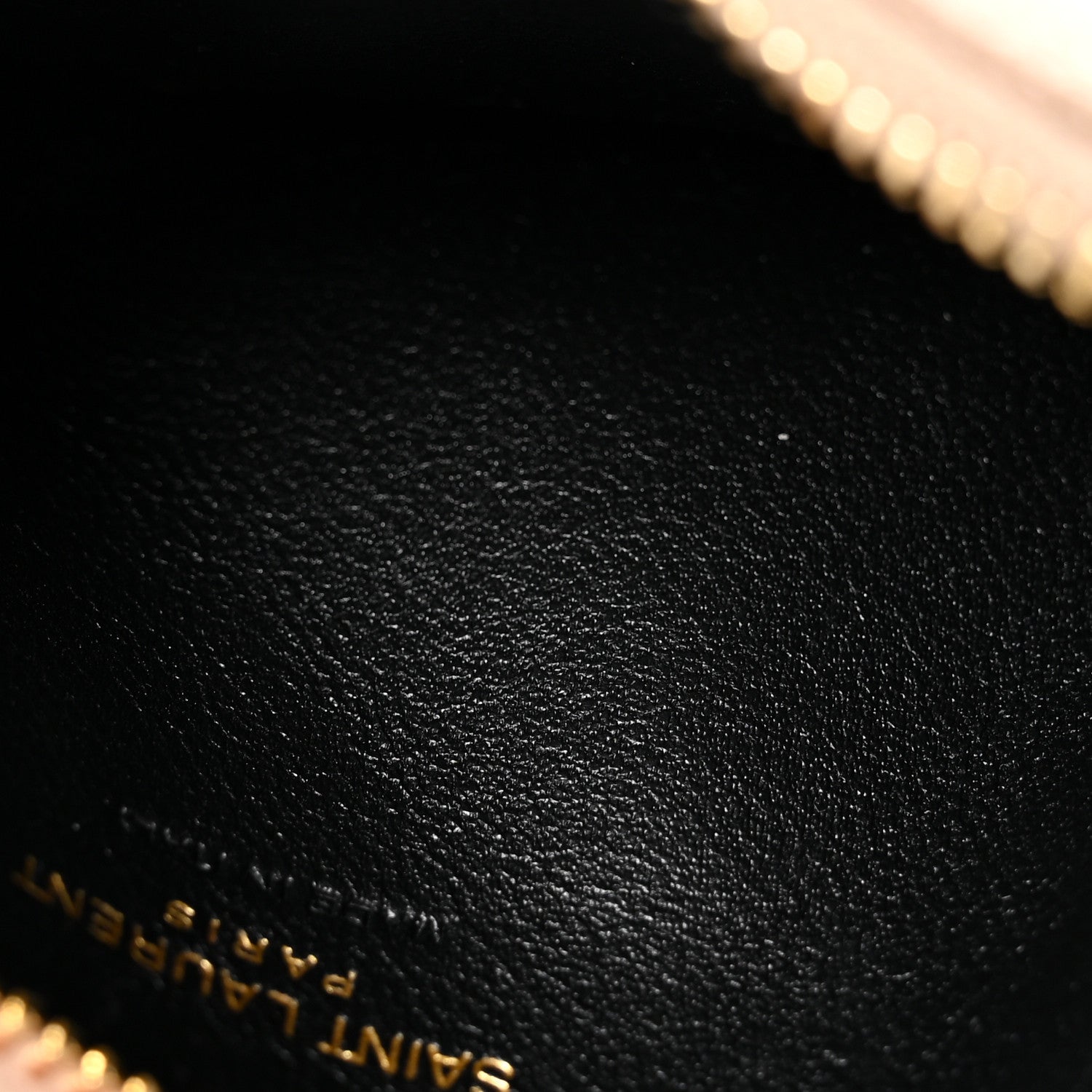 Saint Laurent Monogram Grain de Poudre 5 Fragments Zip Pouch Card Holder Dark Beige 5 of 7