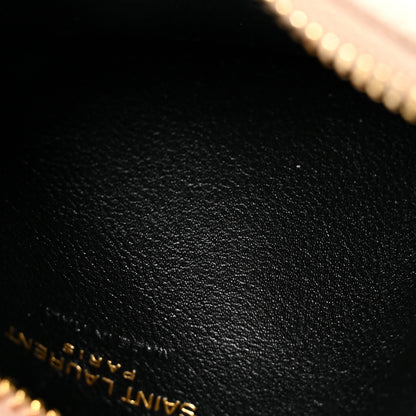 Saint Laurent Monogram Grain de Poudre 5 Fragments Zip Pouch Card Holder Dark Beige 5 of 7
