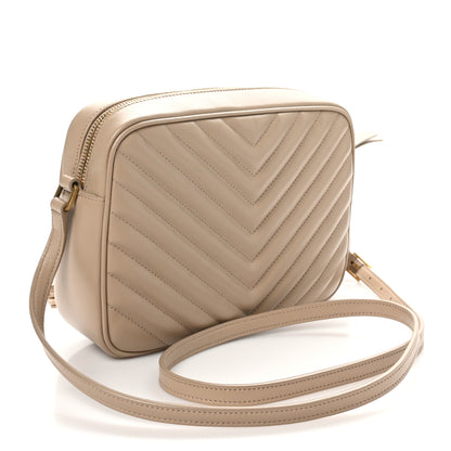 Saint Laurent Calfskin Matelasse Monogram Lou Camera Bag Dark Beige 2 of 11