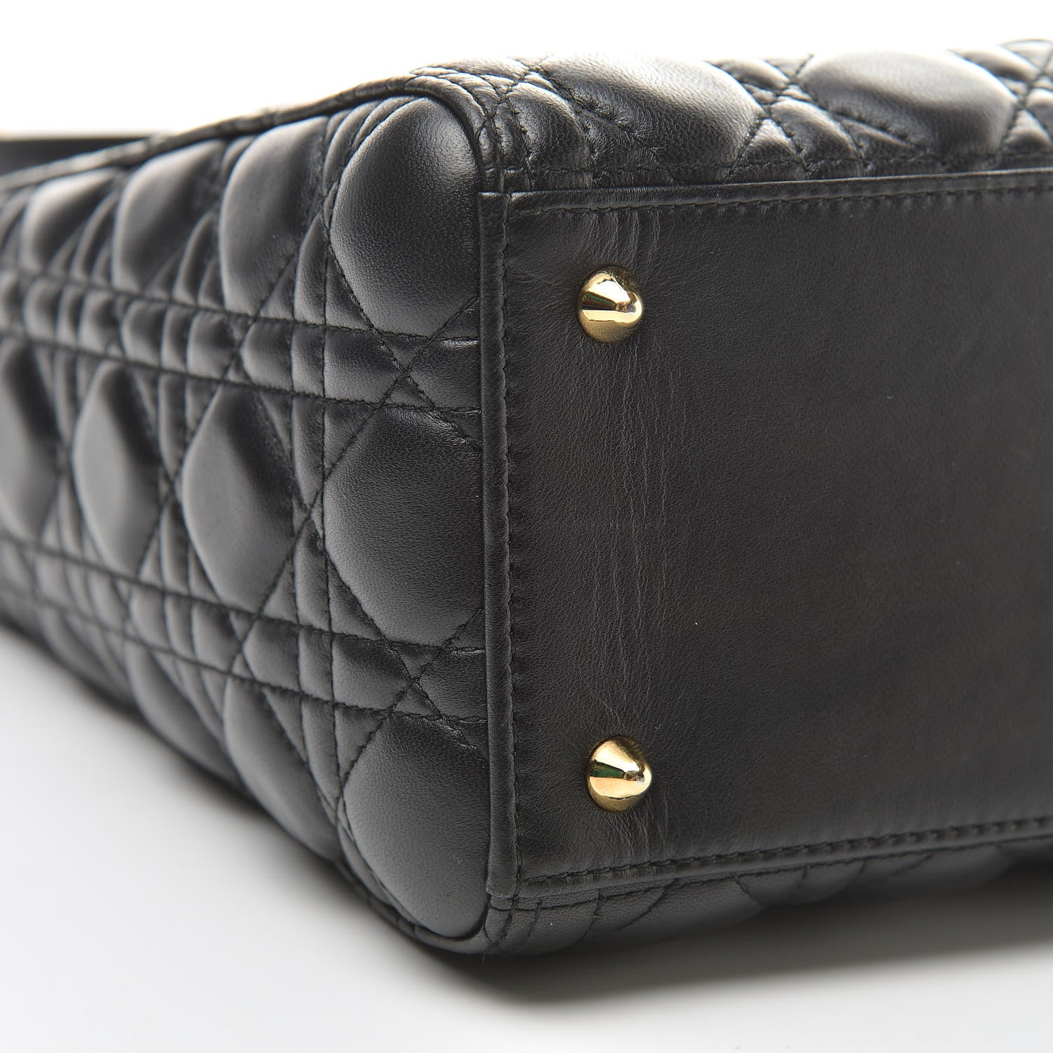 Christian Dior Lambskin Cannage Medium Lady Dior Black 9 of 11