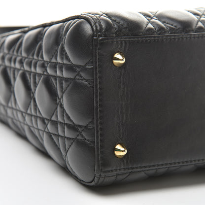Christian Dior Lambskin Cannage Medium Lady Dior Black 9 of 11