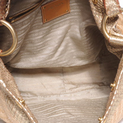 Prada Jute Python Hobo Oro 6 of 9