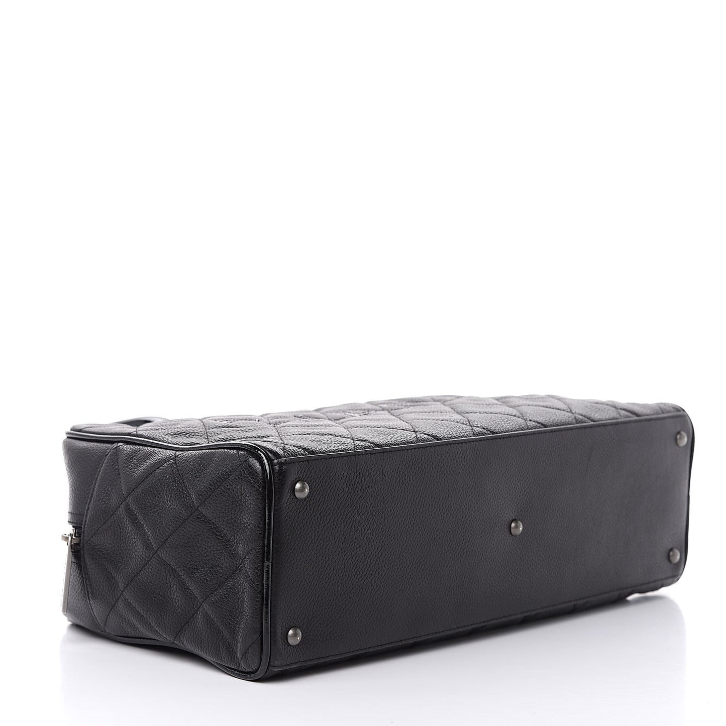 Caviar Patent Quilted Large Bowler Black