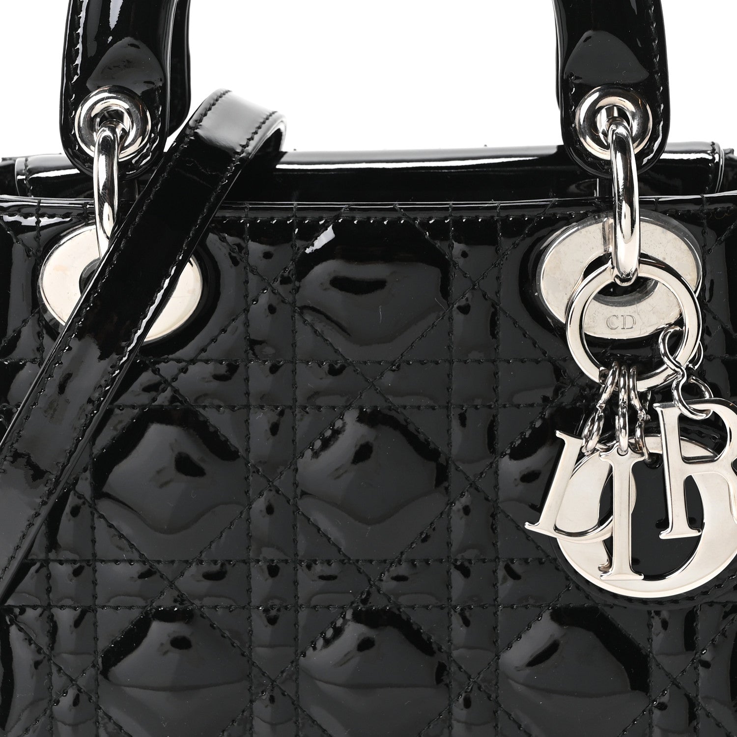 Christian Dior Patent Cannage Mini Lady Dior Black 7 of 10