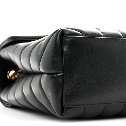 Saint Laurent Calfskin Y Quilted Monogram Small Loulou Chain Satchel Black 9 of 10
