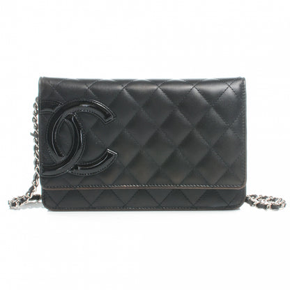Chanel Calfskin Quilted Cambon Wallet On Chain WOC Black 1 of 8